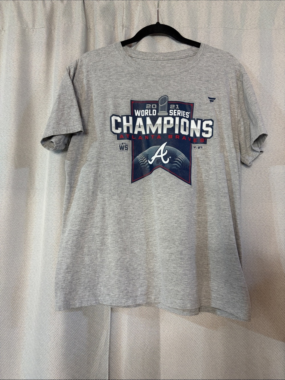 Fanatics Atlanta Braves 2021 World Series Champions Gray Tee - Picture 1 of 5